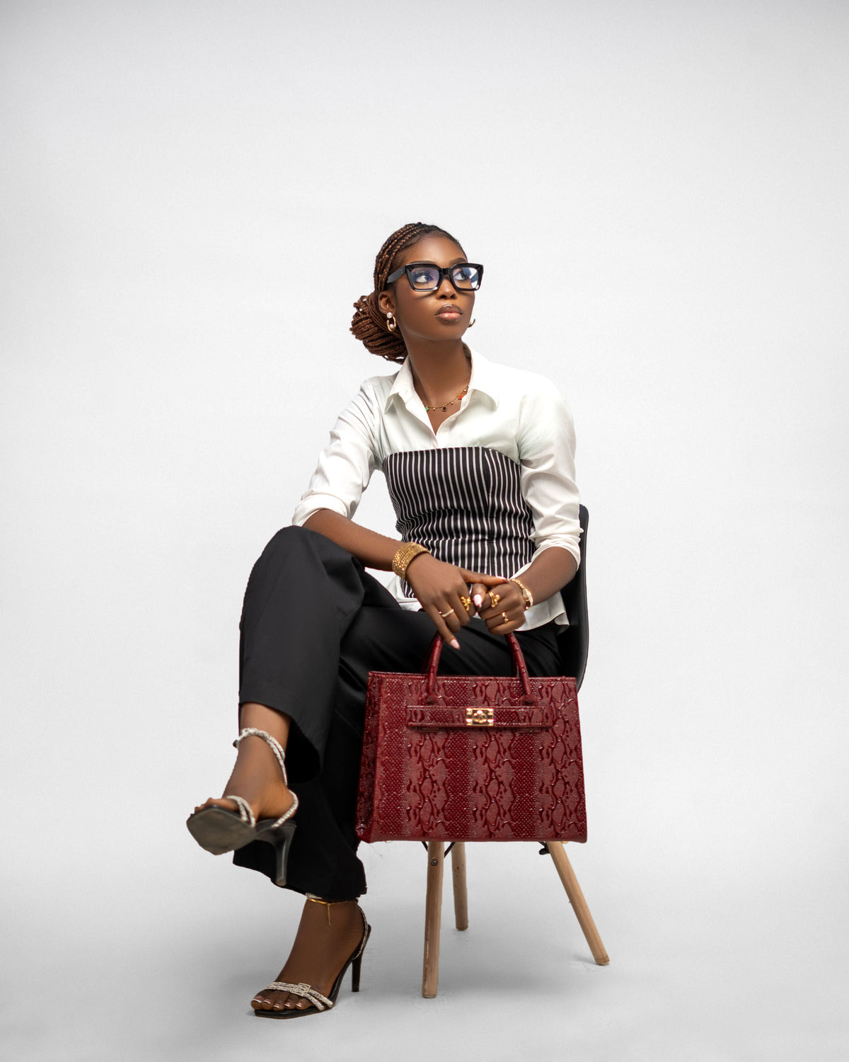 Scarlet Executive Bag in black leather by Riah Bags