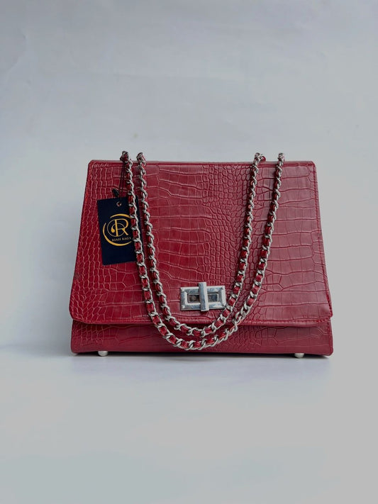 NNE Maxi Bag large handmade leather bag in wine