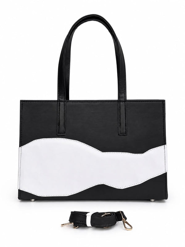 Major Maxi Bag spacious handmade leather bag black and white